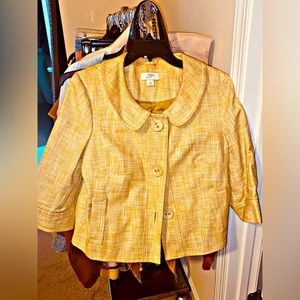 lime green ann loft 3/4 sleeve blazer